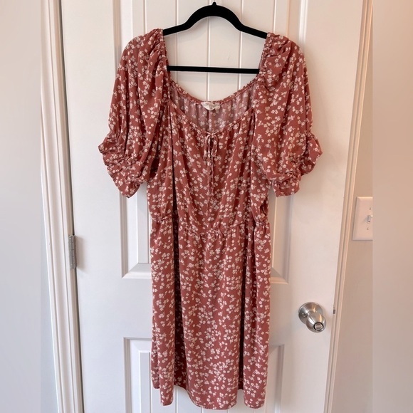 Just Found Floral Rust Dress Size 2X - Picture 1 of 8